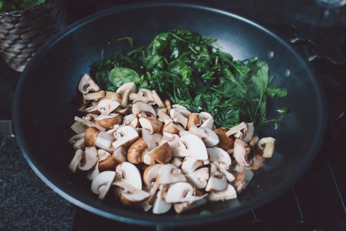 Spinach and mushrooms