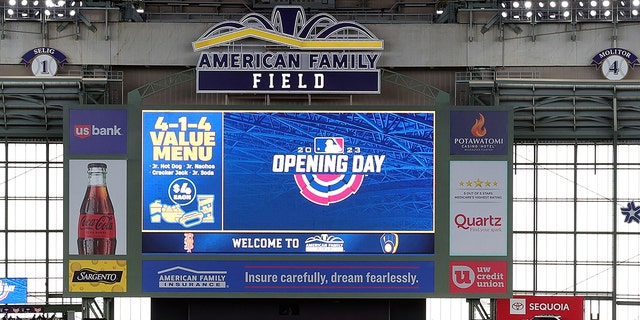 A general view of American Family Field prior to a game between the Milwaukee Brewers and the New York Mets on Opening Day on April 3, 2023 in Milwaukee, Wisconsin.