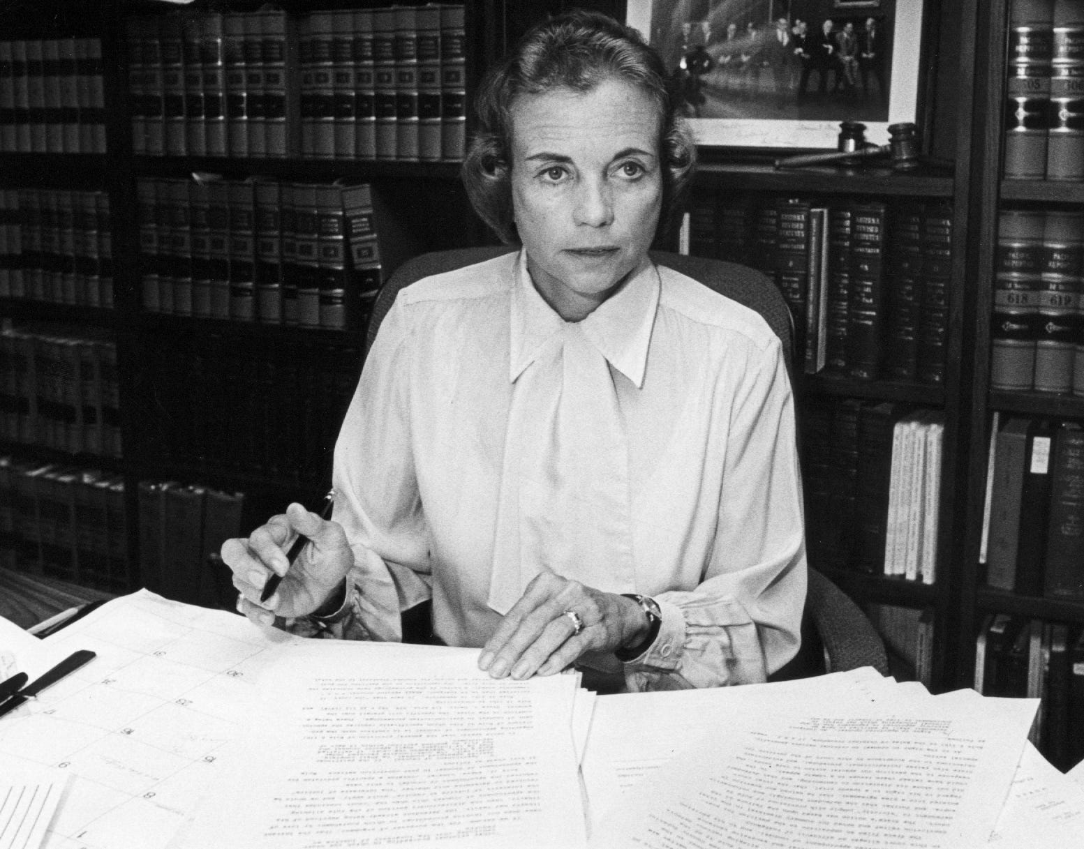 Sandra Day O'Connor, seen here in 1981 on the day after she was nominated to the U.S. Supreme Court, was the first woman to sit on the nation's highest court.