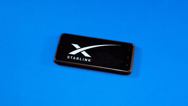 The Starlink logo on a phone screen