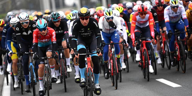 Filip Maciejuk of Poland and Team Bahrain Victorious competes during the 107th Ronde van Vlaanderen - Tour des Flandres 2023, Men's Elite a 273.4km one day race from Brugge to Oudenaarde / #UCIWT / on April 02, 2023 in Brugge, Belgium.