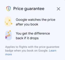 Price guarantee badge and information box