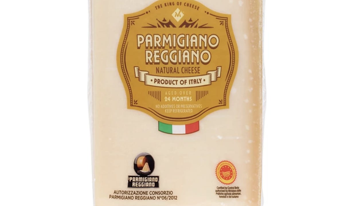 label Parmigiano Reggiano cheese