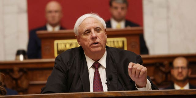 West Virginia Gov. Jim Justice delivers his annual State of the State at the state capitol in Charleston on Jan. 11, 2023.