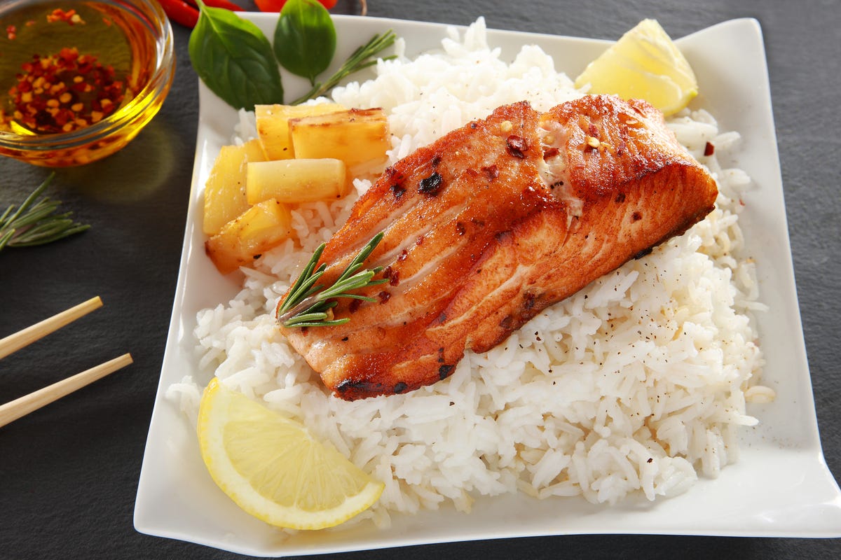 Salmon on rice