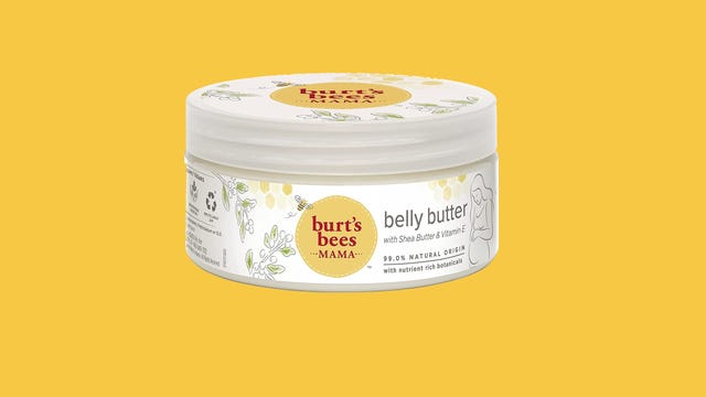 A tub of Burts Bees belly butter