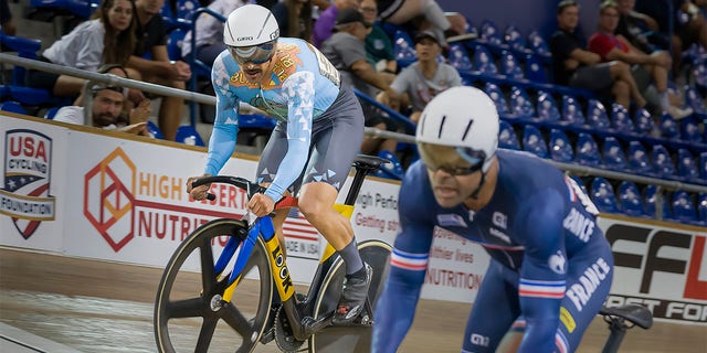 UCI Masters Track Cycling World Championships - Evening Session: Men 40-44 Sprint Semi Final at the Velo Sports Center in Carson, California, USA on September 25, 2022. 