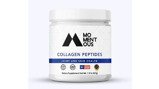 Container of Momentous collagen peptides powder