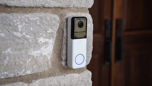 A Wyze Video Doorbell Pro on a house