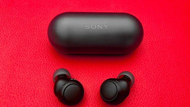 Sony's C500 earbuds and case, in black