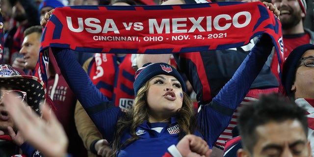 USA fans during a game between Mexico and USMNT at TQL Stadium on Nov. 12, 2021 in Cincinnati.