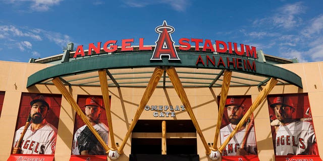 Angel Stadium during a game between the Los Angeles Angels and the Texas Rangers July 31, 2022, in Anaheim, Calif. 