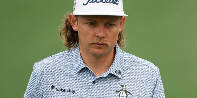 Cameron Smith of Australia looks on from the second green during a practice round prior to the 2023 Masters Tournament at Augusta National Golf Club April 4, 2023, in Augusta, Ga.