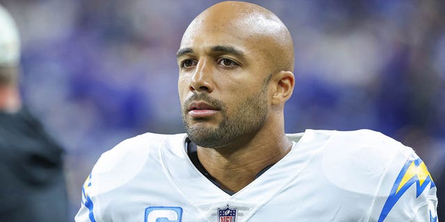 Austin Ekeler #30 of the Los Angeles Chargers is seen during the game against the Indianapolis Colts at Lucas Oil Stadium on December 26, 2022 in Indianapolis, Indiana.