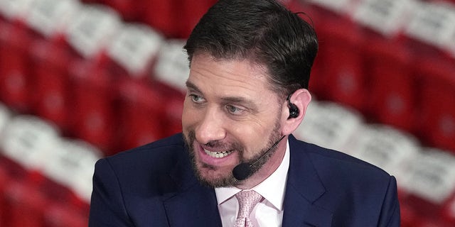 ESPN host Mike Greenberg before Eastern Conference Finals game between the Heat and the Boston Celtics at FTX Arena in Miami, Florida, on May 17, 2022.