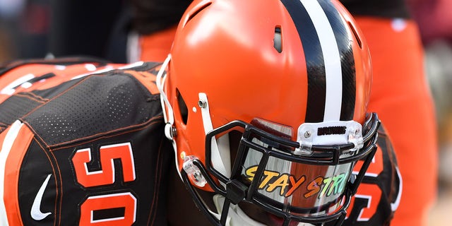 Chris Smith of the Browns prior to a game against the Miami Dolphins on Nov. 24, 2019, at FirstEnergy Stadium in Cleveland, Ohio.