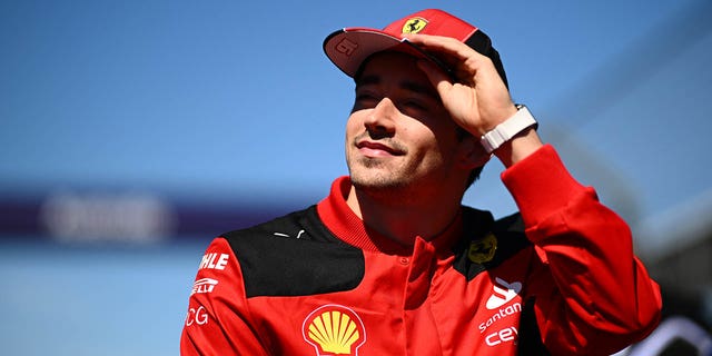 Charles Leclerc of Monaco and Ferrari looks on from the drivers parade prior to the F1 Grand Prix of Australia at Albert Park Grand Prix Circuit April 2, 2023, in Melbourne, Australia. 