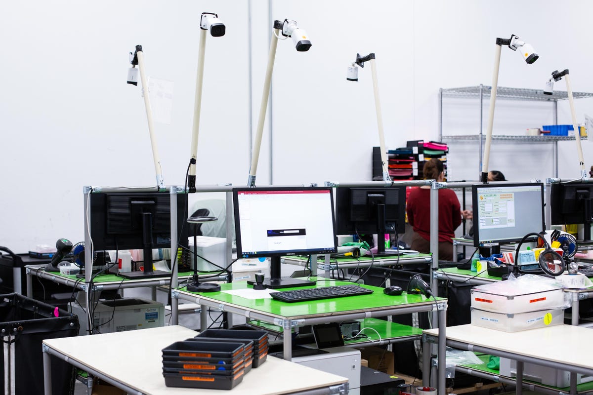 The receiving area of Samsung's mail-in repair facility.