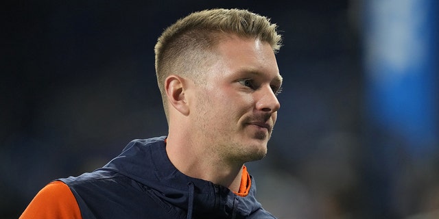 Tim Boyle of the Chicago Bears warms up before the Lions game at Ford Field on Jan. 1, 2023, in Detroit.