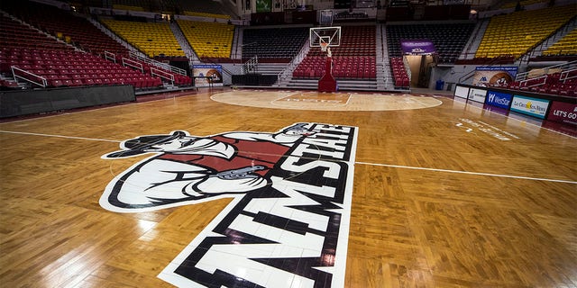 A picture of New Mexico State's basketball floor