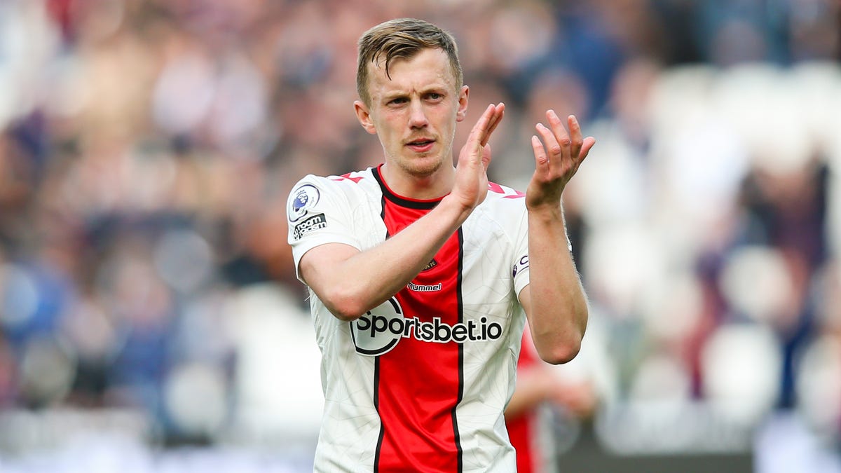 Southampton midfielder James Ward-Prowse clapping.