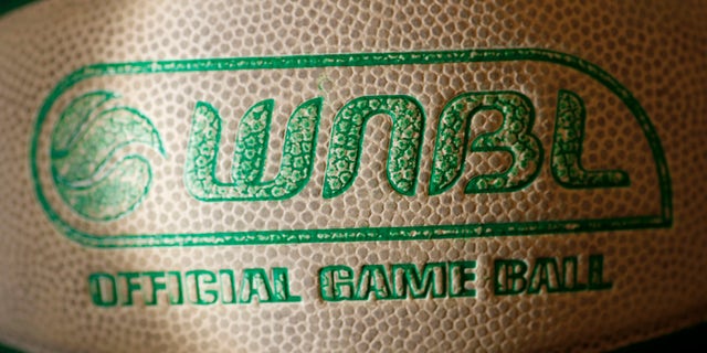 The WNBL logo is featured on a ball during the round 15 WNBL match between the UC Capitals and Sydney Uni Flames at the National Convention Centre on Jan. 26, 2020 in Canberra, Australia.